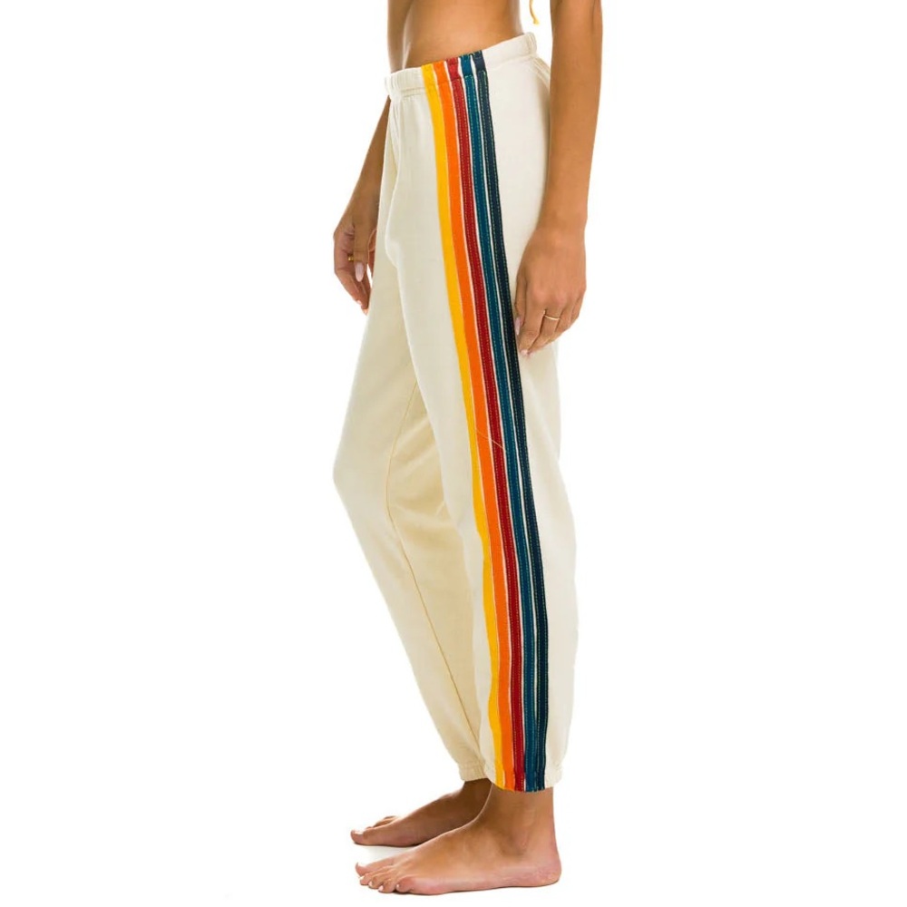 🌈Aviator Nation- Vintage White 5 Stripe Sweatpants Joggers- XS✈️